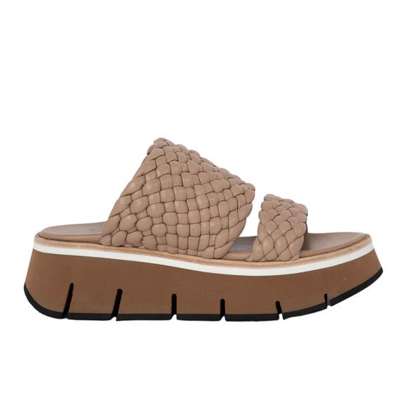 NEW HOMERS duyba woven platform slide sandal in trenza brown - Picture 1 of 2